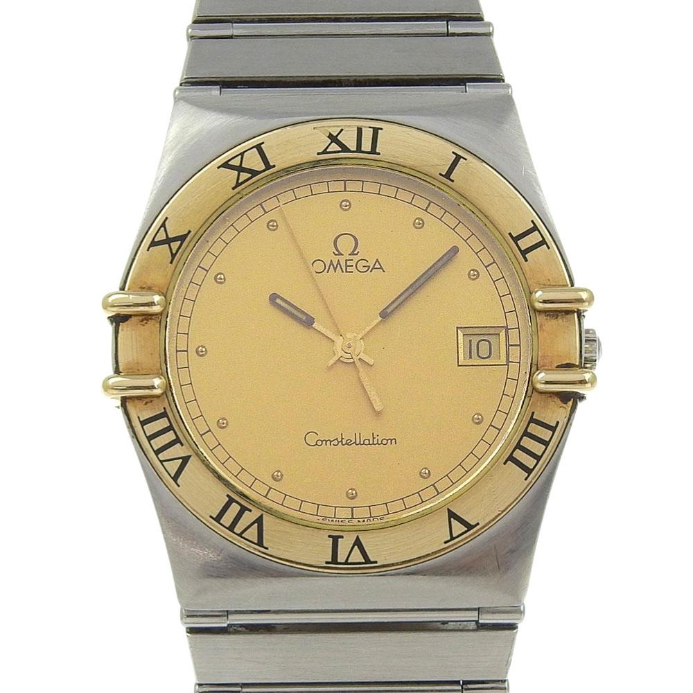 OMEGA Constellation Watches Date goldDial Stainless Steel Quartz Analog display unisex Used