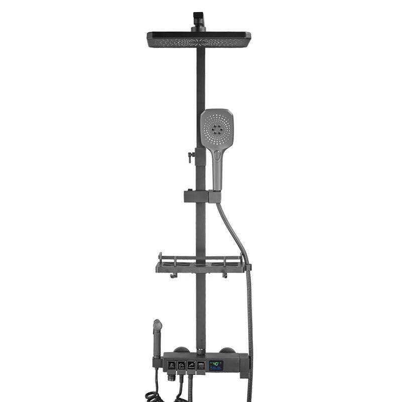 Gunmetal Grey Thermostatic Digital Piano-Key Shower Set
