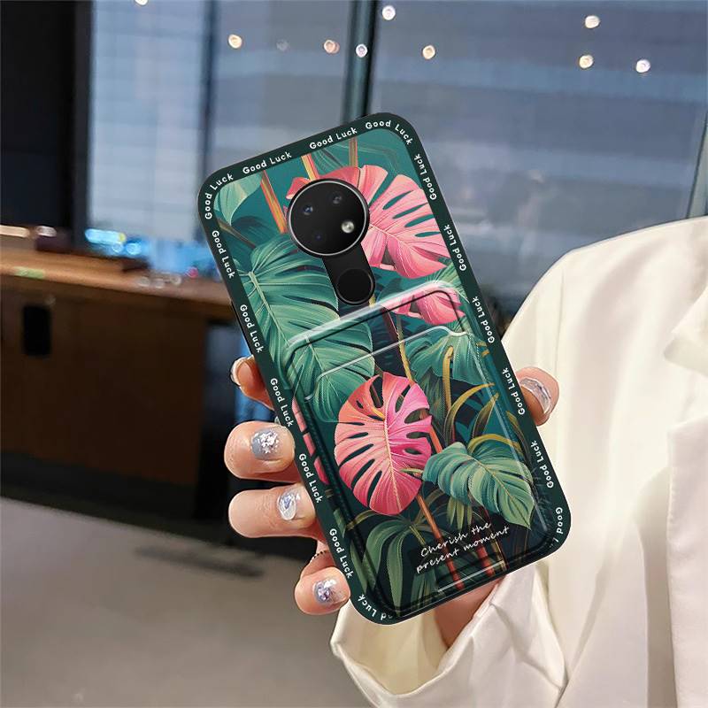 Protective Dirt-resistant Phone Case For Nokia 6.2/7.2 TPU Silicone Cute Back Cover Graffiti Durable Anti-knock Card Bag