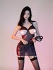 Sexy Women Sheer See Through Micro Mini Dress Open Bust Hollow Out Thin Bodycon Dress Bandage Cosplay Maid Dress