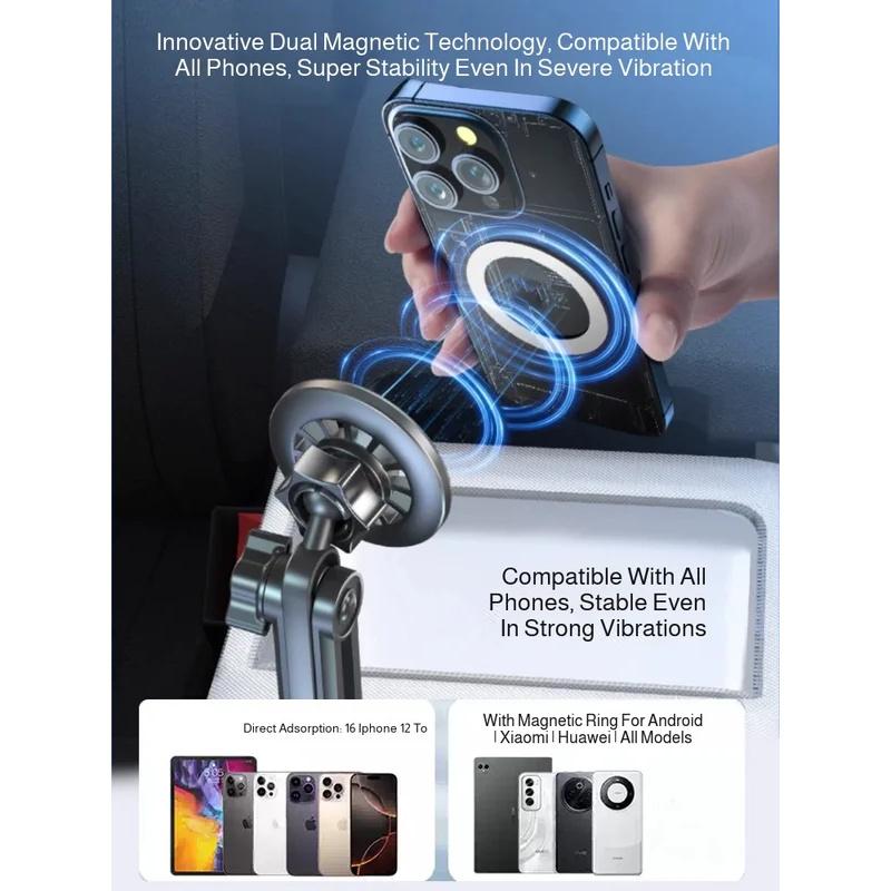 Bil 2-i-1 Magnetisk Mobiltelefonholder Koppholder Magnetisk Mobiltelefonholder Vertikal Horisontal Rotasjon Universell Drikkeholder