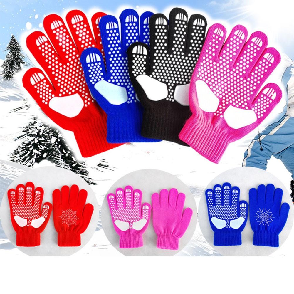 Cotton Lining Ice Skating Gloves Ski Gloves Elastic Cuffs