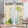 2pcs 2D Flat Printing Drapes Gin Tonic Lime Ice Polyester Without Electricity Party Decorations for Room Bedroom Wall Decor