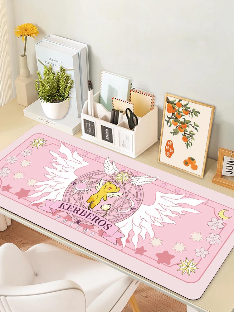 Podkładka pod mysz Magic Circle Magical Girl XL z pogrubionymi obszywanymi krawędziami i podpórką pod nadgarstek – urocza i idealna do użytku biurowego lub z laptopem.