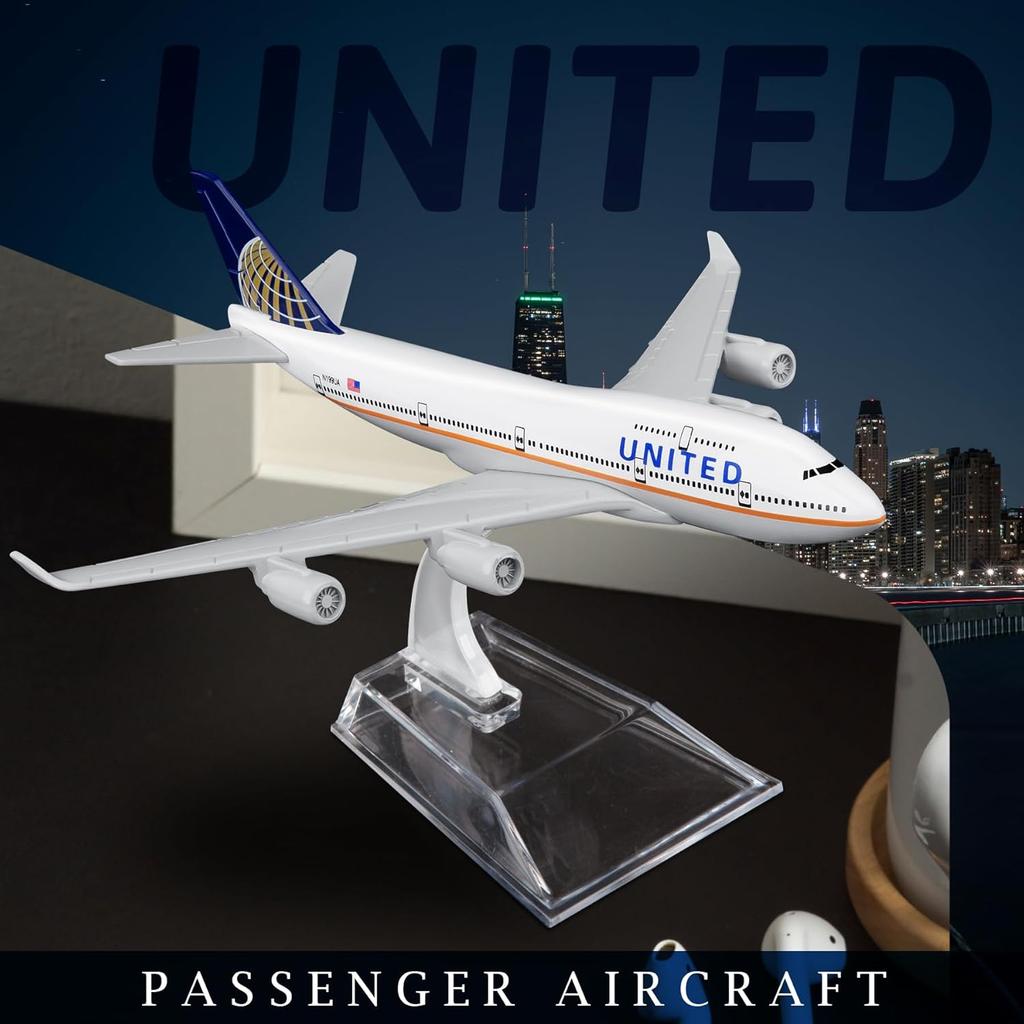 16CM B747 United Flugzeugmodell Airliner Legierung Druckguss Flugzeugmodell Heimdekoration Statische Sammlung und Ausstellung