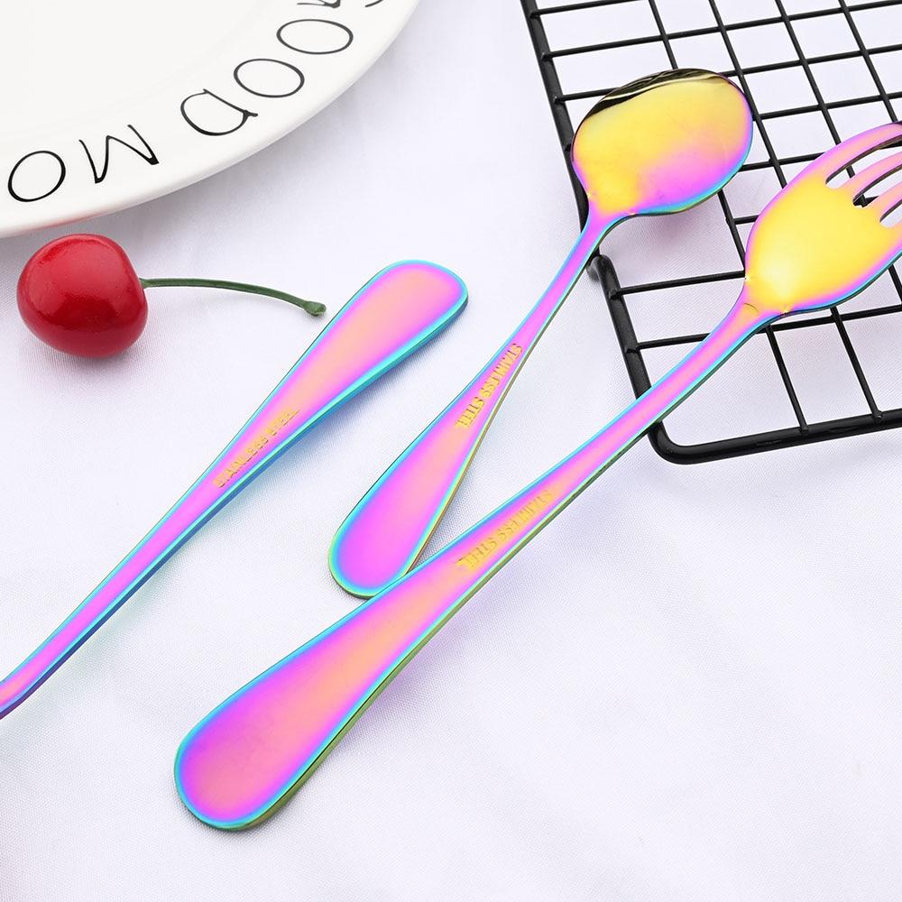 4Pcs Blue Gold Western Dinnerware Cutlery Set Dinner Flatware Knife Fork Spoon Stainless Steel Silverware Home Tableware Set