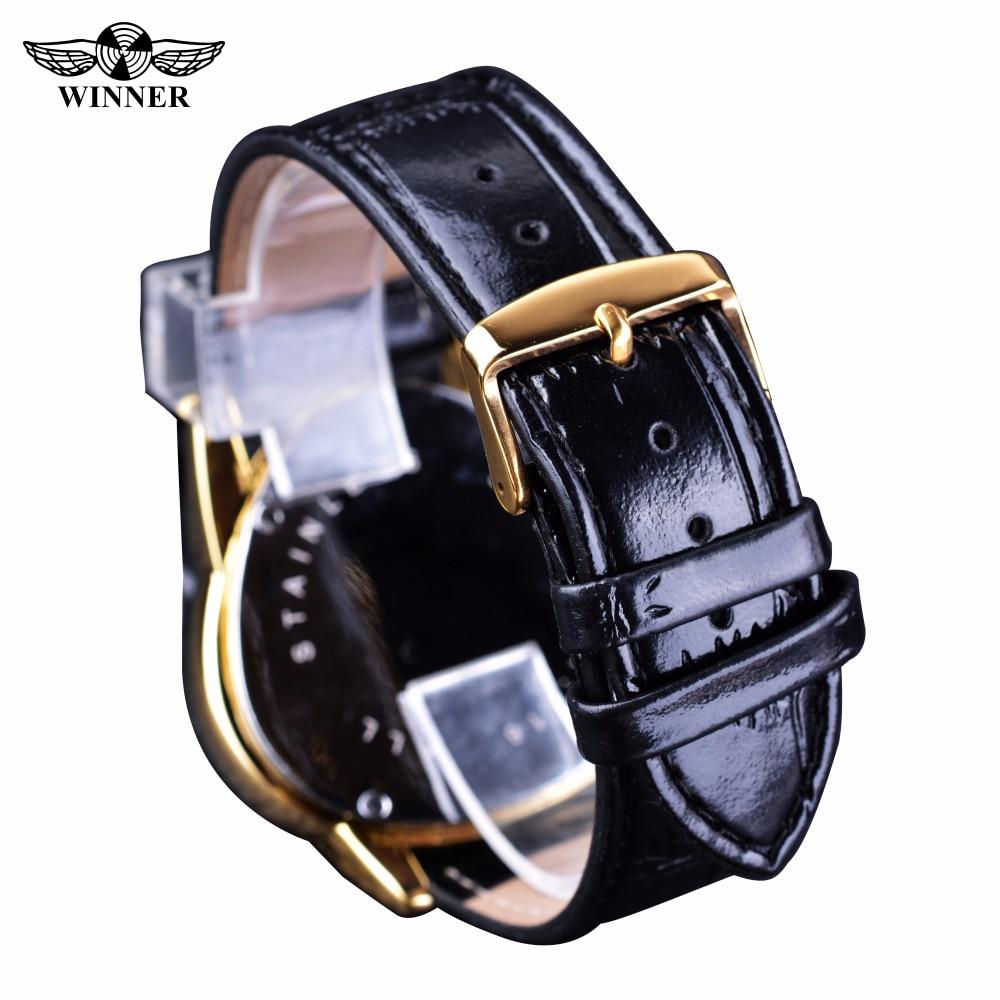 WINNER Steampunk – montre-bracelet mécanique automatique pour hommes, Triangle, squelette doré, mouvement mystérieux, marque de luxe