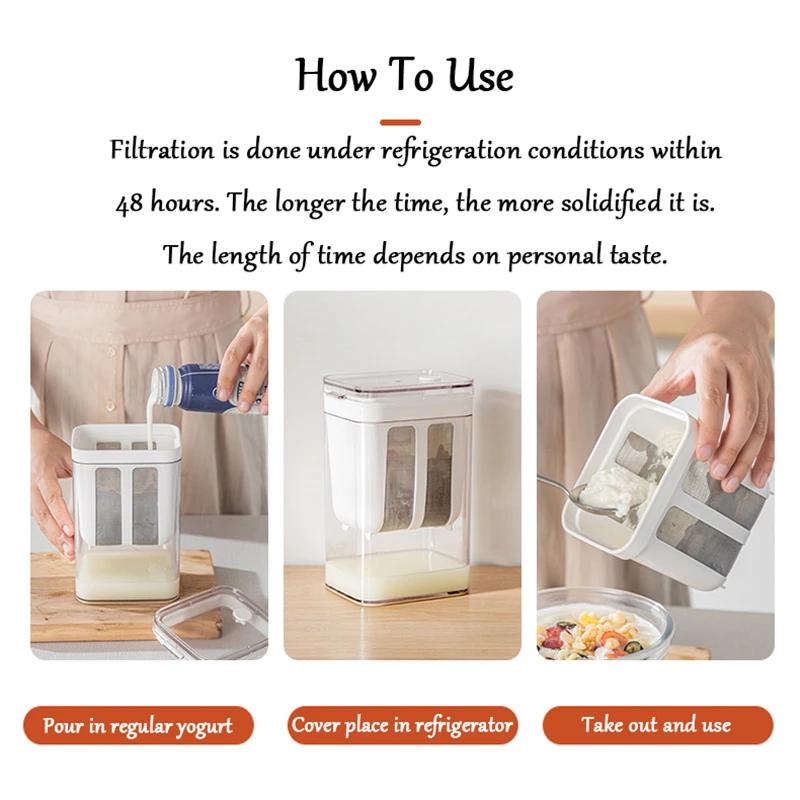 Filtro de iogurte grego, filtro de aço inoxidável, ferramentas de separação de soro, separador de umidade de queijo, acessórios de cozinha