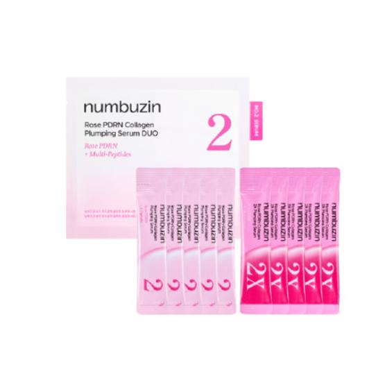 NUMBUZIN Nr. 2 Rose PDRN Kollagen Plumping Serum Duo-sett 1,2 ml*10 stk