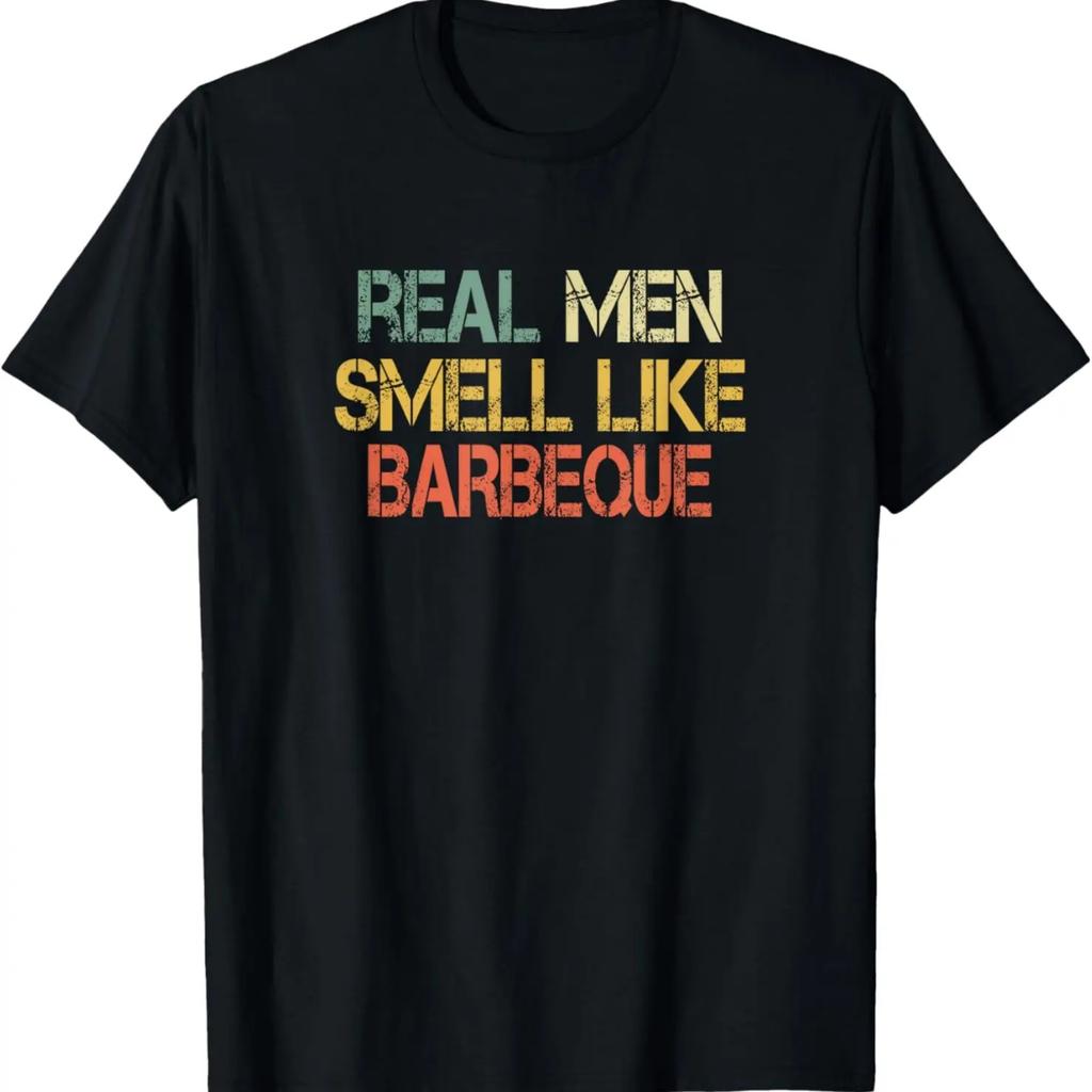 Retro Funny BBQ Grilling Real Men Smell Like Barbeque Grill T-Shirt