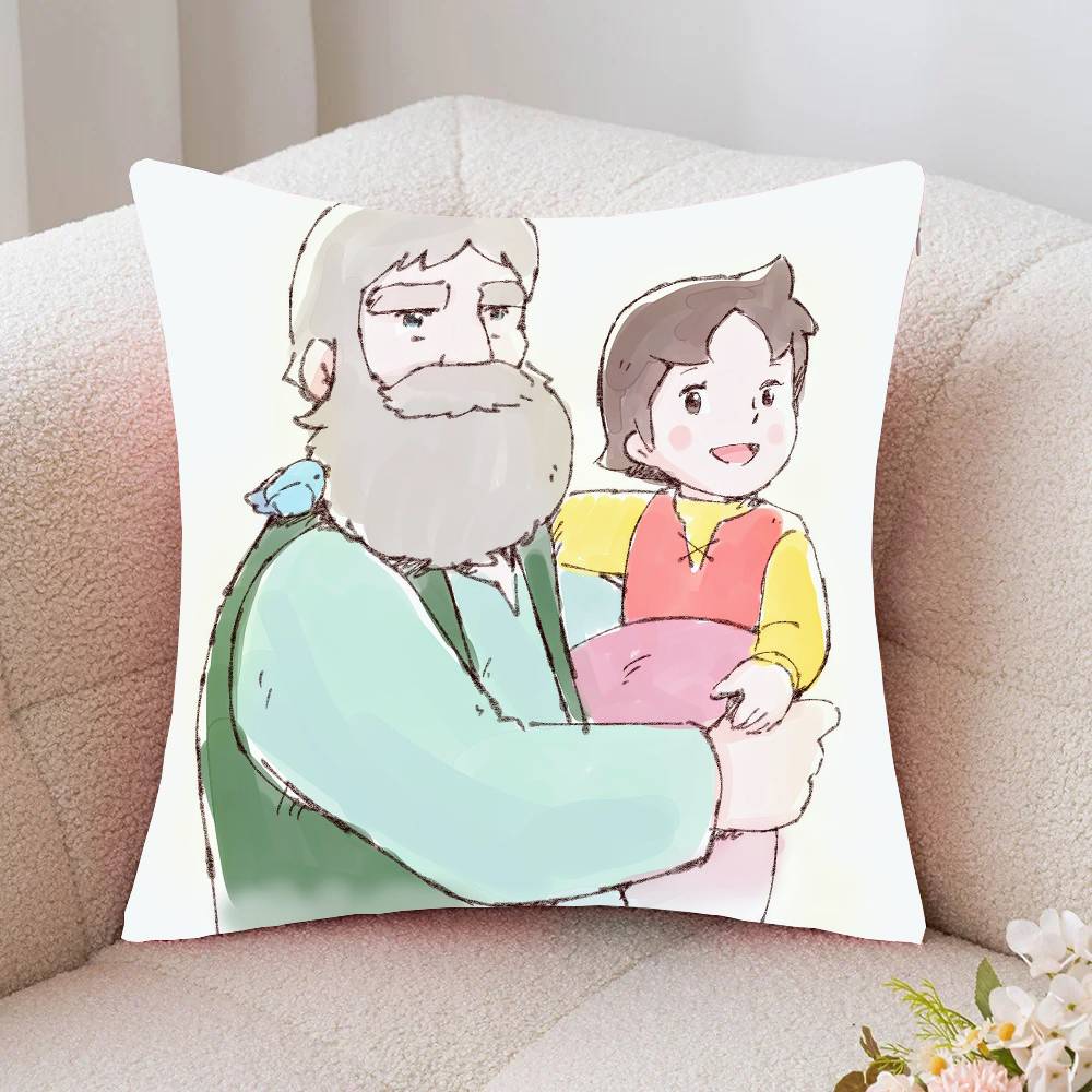 Japanese Anime Movie H-Heidi Pillow Case Fashion Square Pillowcase Bedroom Sofa Room Ins Decoration Leisure