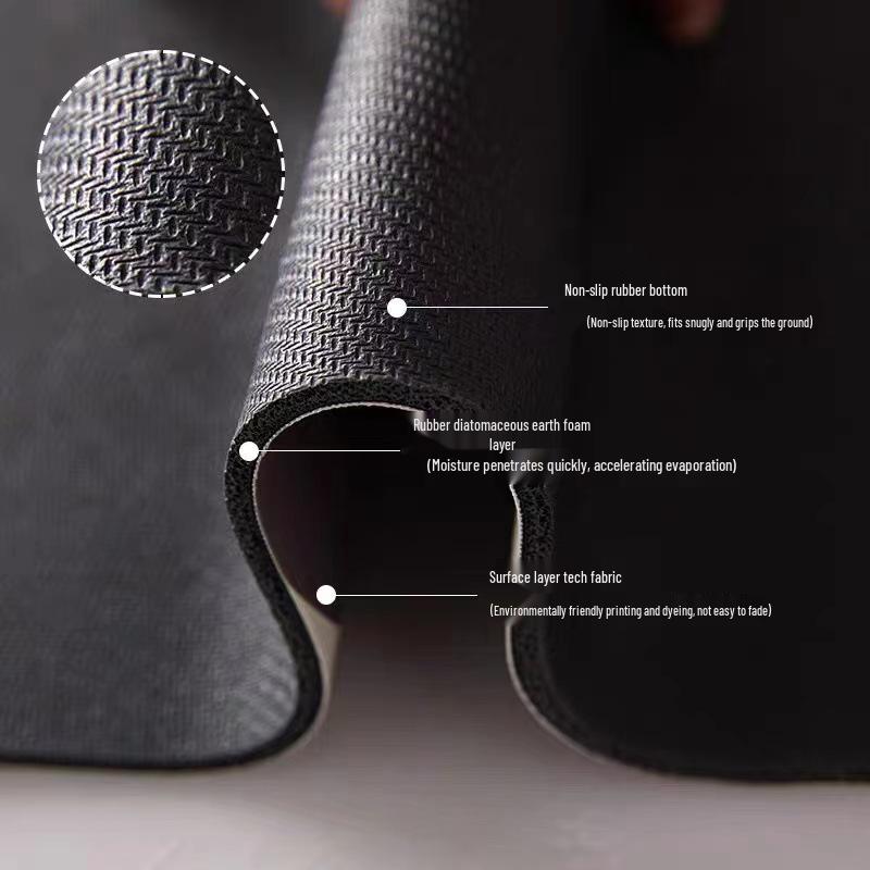 2024 Vintage-Style Quick-Dry Diatomaceous Bathroom Floor Mat