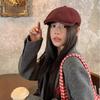 Korean Style Suede Forward Hat for Women In Autumn and Winter Design Shows Small Big Head Without Duck Tongue Beret