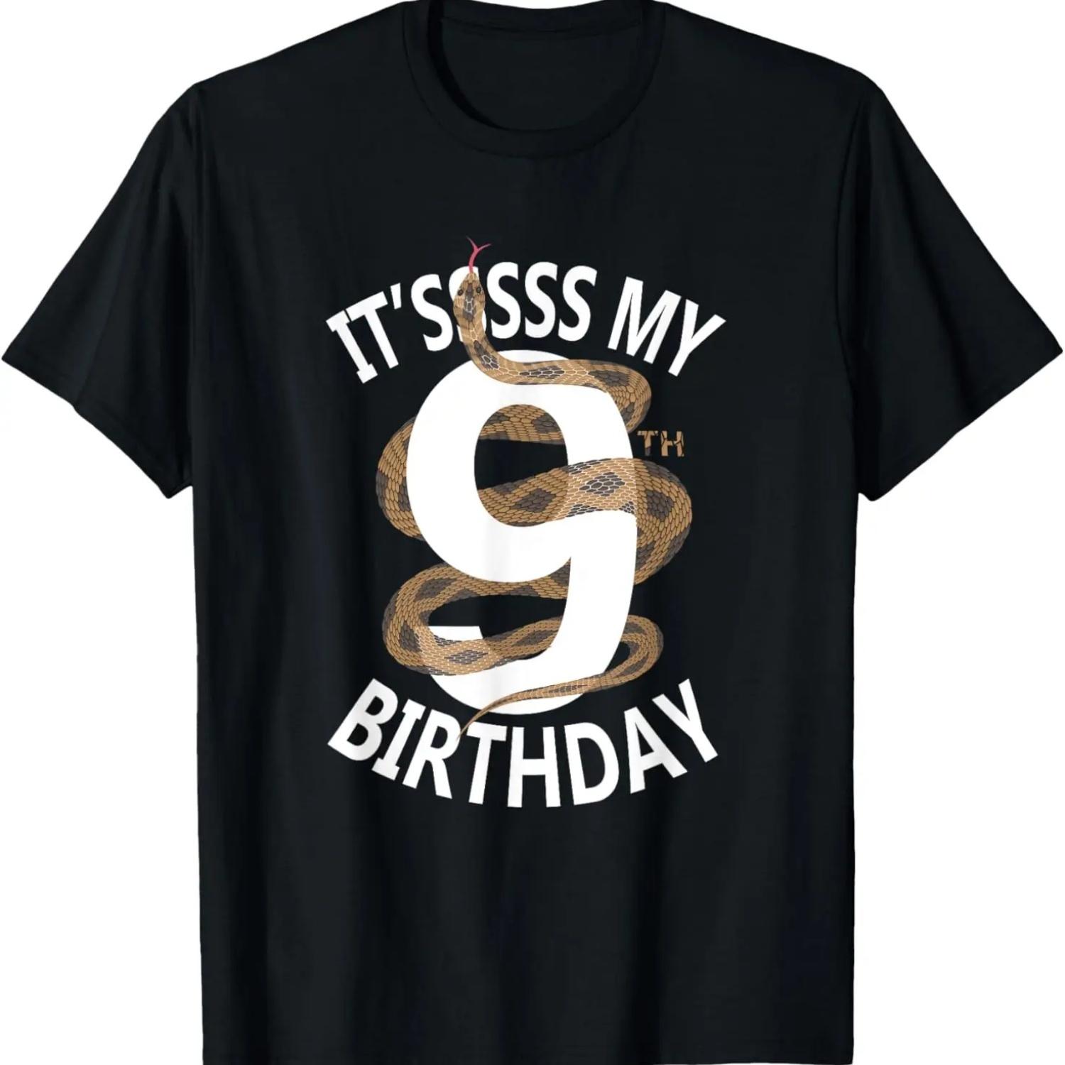 It s My 9th Birthday 9 Years Old Snake Boys And Girls Party T-Shirt S