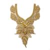 Beaded Applique with Rhinestones Handmade VShaped Neckline DIY Rhinestone Appliqué for