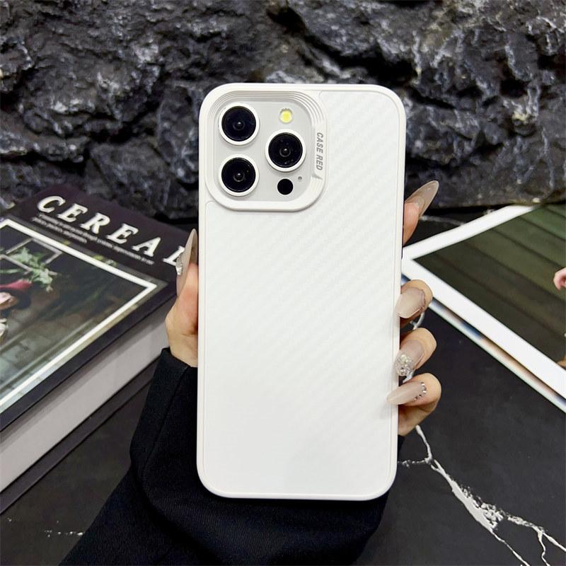 

Роскошный двухцветный текстурированный чехол из углеродного волокна для iPhone 15 Pro Max 14 Plus 13 12 11 Pro, универсальный защитный чехол от падения iPhone 11 белый