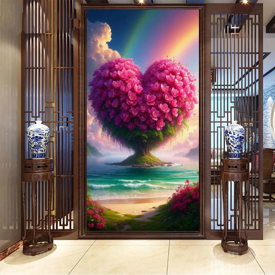 Diy Diamond Mosaic Love Tree Landscape Large Size Diamonds Painting Full Drill Rhinestone Embroidery Jewelry Cross Stitch Kits Wall Decor
