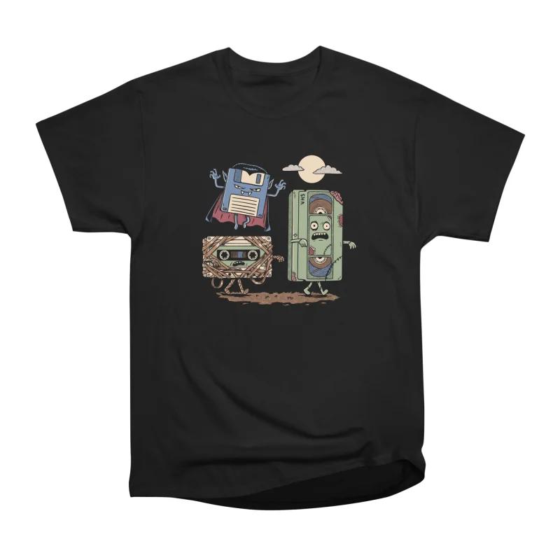

Men Casual Shirts Short Sleeves RETRO MONSTERS Tees Oversized T-shirts S чёрный