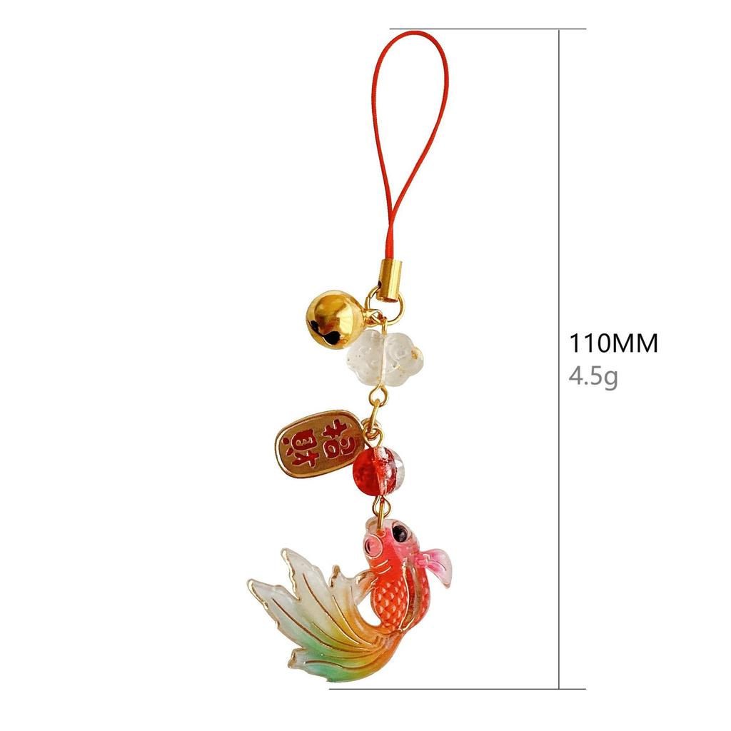 Ancient Style Carp Blessing Keychain Pendant – Good Luck Charm for Phone or Backpack