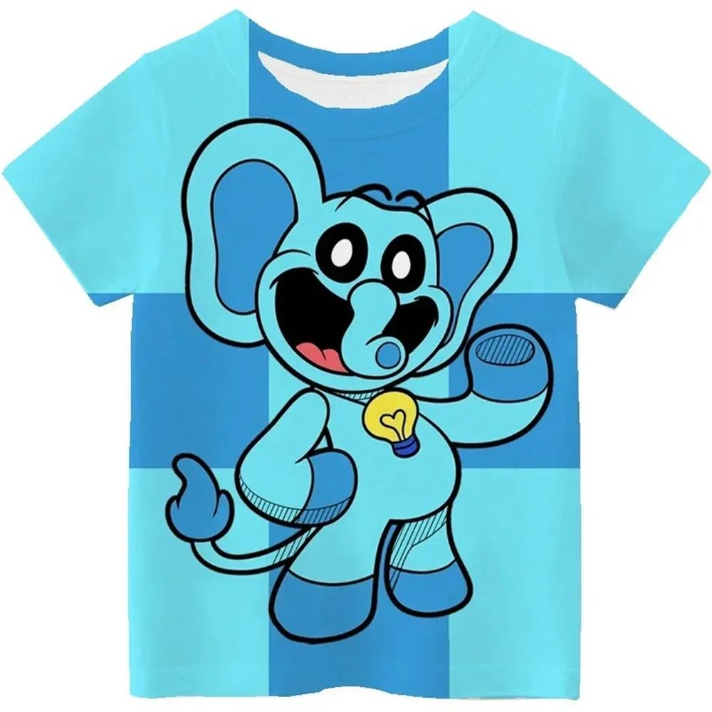 Children T Shirt Smiling Critters 3D Print Short Sleeve T-Shirt Cartoon Kids Tops Summer Clothing Casual Tee Kids Adults T-shirt