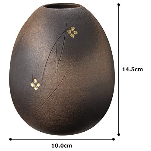 Marui Seito Shigaraki Ware Hechimon Ceramic Vase with Jujube Flower Pattern, Approximately 15.5cm Tall, Made in Japan, Product Number MR-1-5551