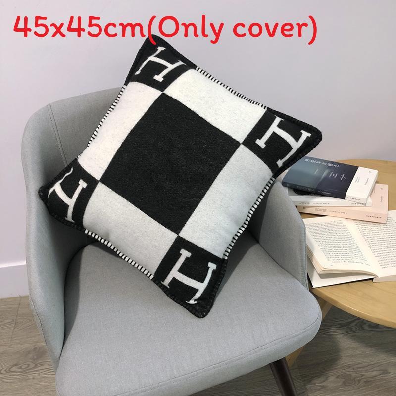 Modern H Letter Throw Pillow Cover With Striped Fabric For Home Decor