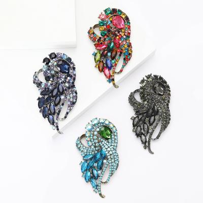 Squisita Spilla in Lega di Alta Qualità Strass Vetro Eccessiva Lusso Leggero da Donna per Abito Cappotto Corsage Gioiello Spilla