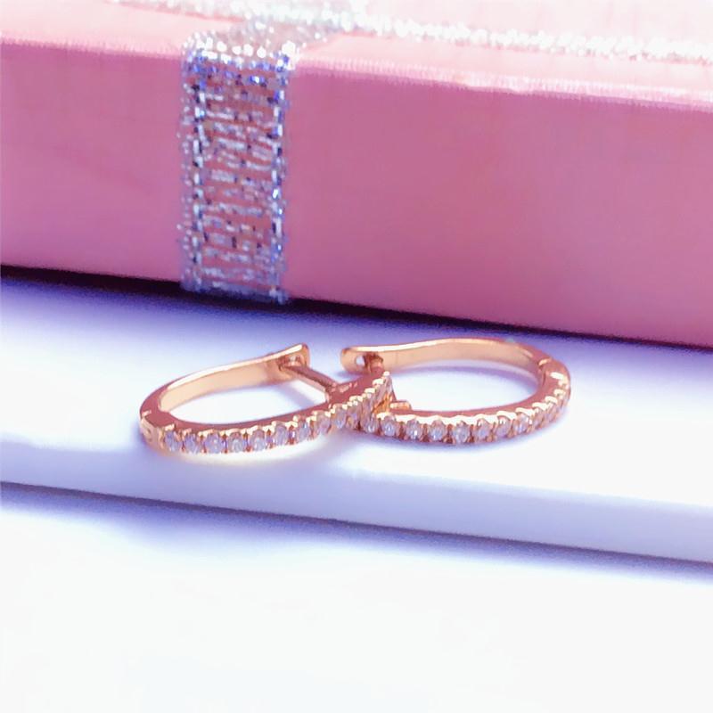 Purple Gold Color Gold Plated Rose Gold Zircon Shiny Purple Gold Universal Air Holder Earrings Accessories