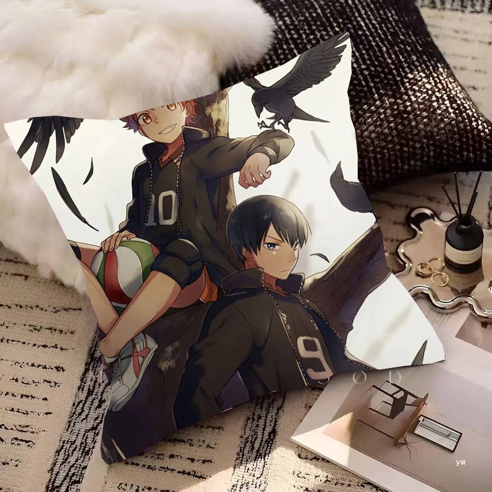 Volleyball Japanese Anime Manga Haikyuu Pillow Case Square Pillow Bedroom Sofa Leisure Comfort Cushion Car Home Decoration