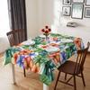 Summer Tropical Palm Leaves Flowers Print Tablecloth for Table Decor Watercolor Farmhouse Plants Kitchen Table Cloth Party Decor