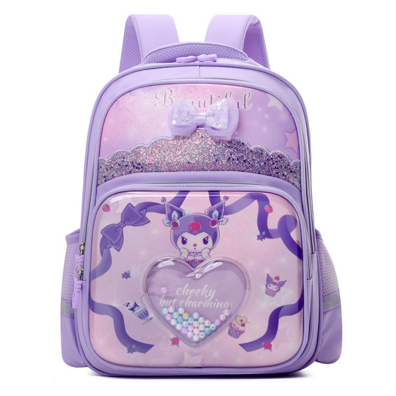 Adorable Cartoon Backpack For Kids Breathable Pu Material School Bag With Curved Straps
