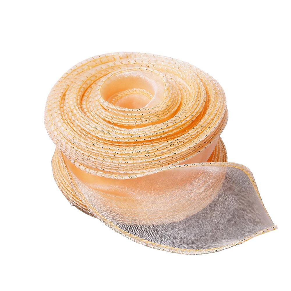 4cm Width Organza Ribbon Wired Design 10 Yards Length Wavy Edge Ribbon Satin Texture Yarn Material Fishtail Ribbon Wedding Decor