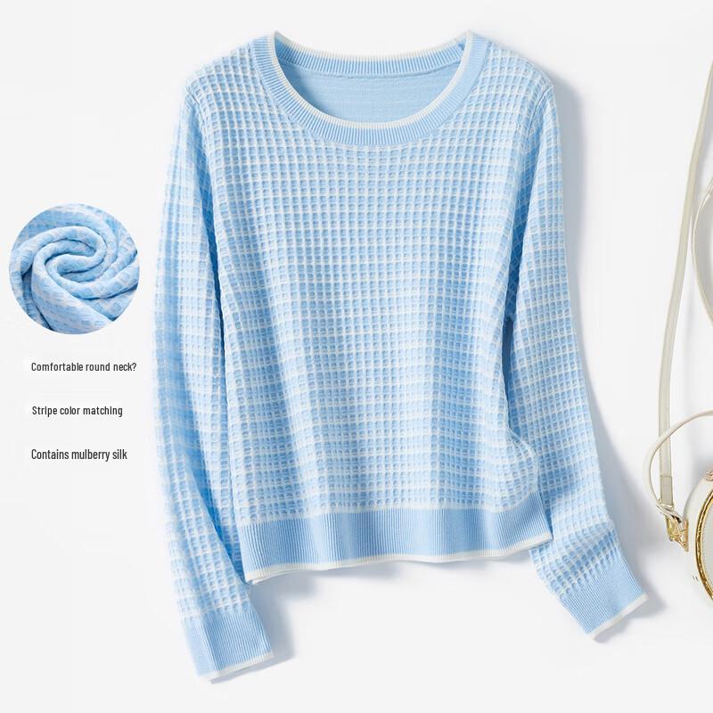 

Jinjuan Women s Silk Blend Striped Color-Block Knit Sweater XL