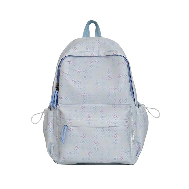 Printed Student Schoolbag College Style Commuter Lightweight Backpack