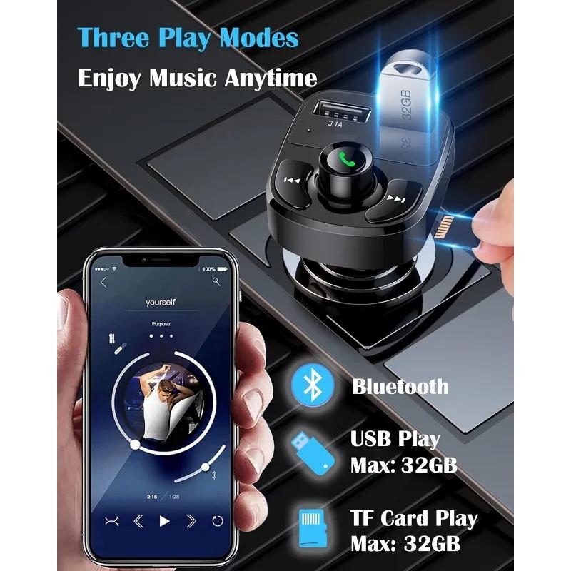 Autoladegerät Kabelloser Bluetooth FM-Transmitter Freisprechanrufe Radioempfänger MP3 Musik Stereo Adapter Dual USB-Anschluss Ladegerät