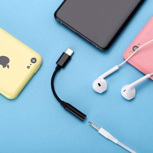 Cables & Adapters Phone Chargers Cables Universal Usb Type To 3.5Mm Stereo Audio Headphone Jack Adapter Black