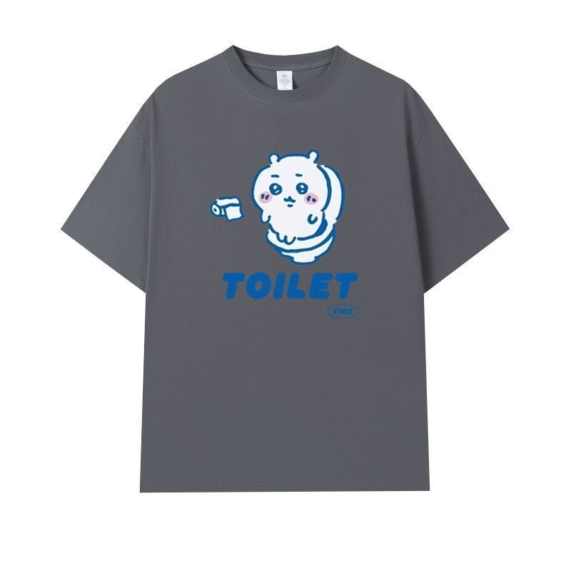 

Fashion Chiikawa Cartoon Print 100% Cotton Short Sleeve Round Neck Women s T-shirt Trendy Summer Cute Loose Women s T-shirt tops 4XL