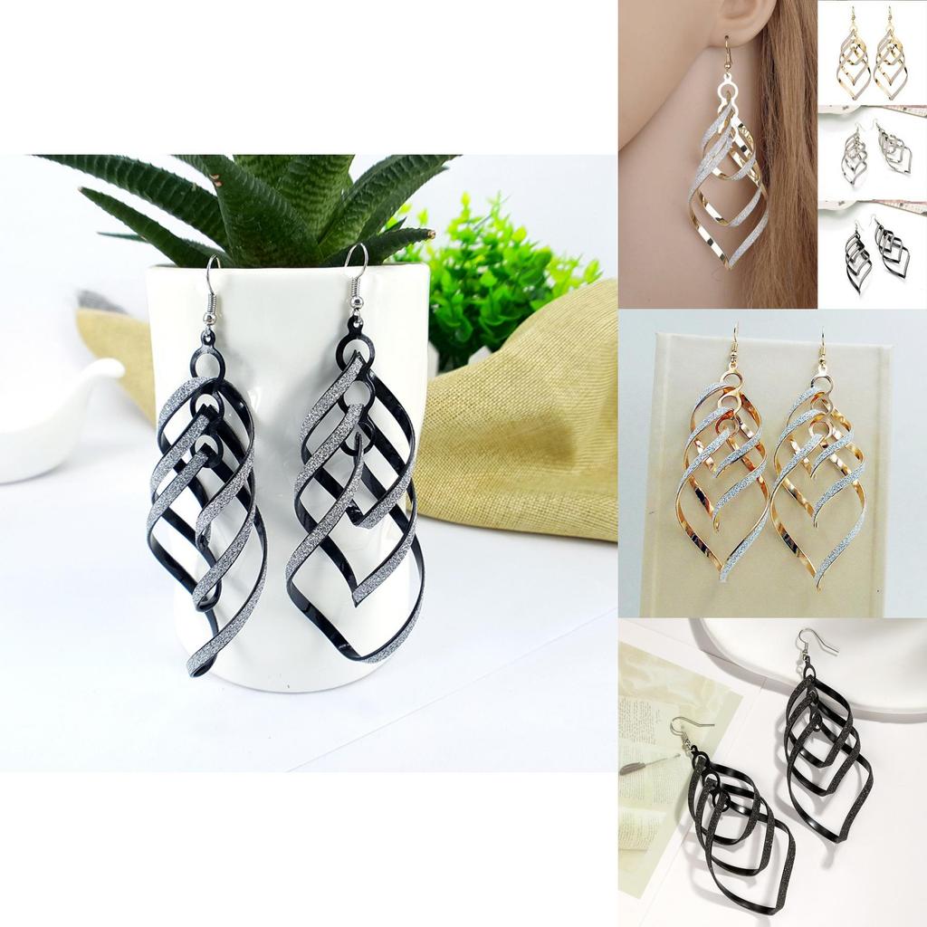 Trendy European And American Stylish Punk Spiral Earrings For Fashionable Women