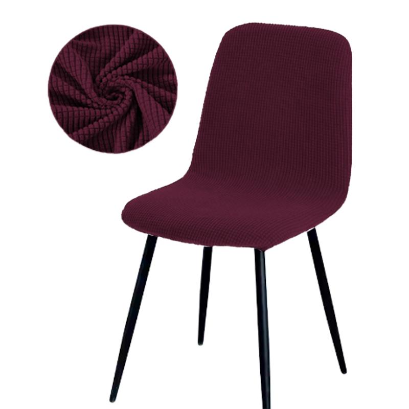 Solid Color Chair Cover Thickened Elastic Minimalist Dining Seat Cover Removable Washable Chair Slipcover Anti-dirty All Season
