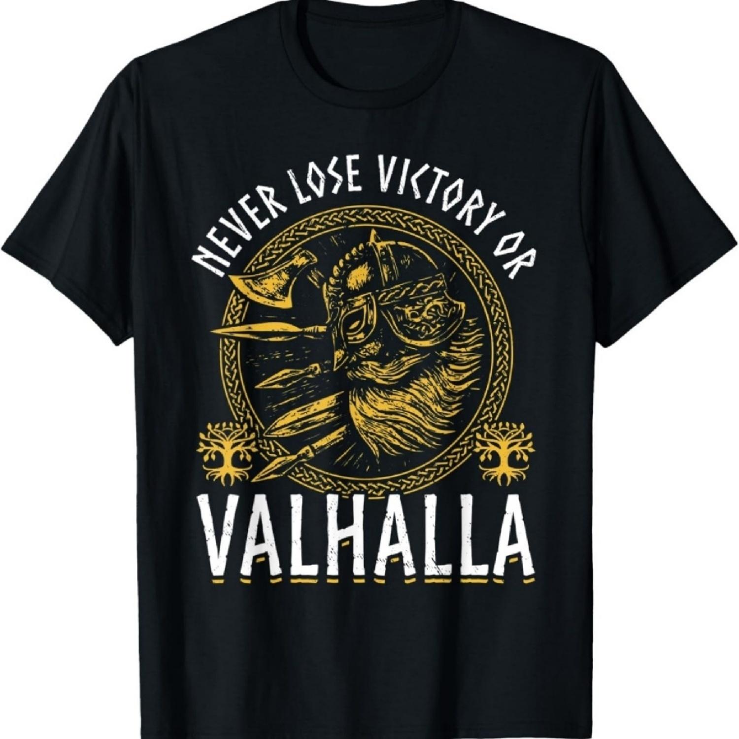 Никогда не проигрывай, Победа или Вальхалла Футболка с цитатой викингов XXXXXL разноцветный