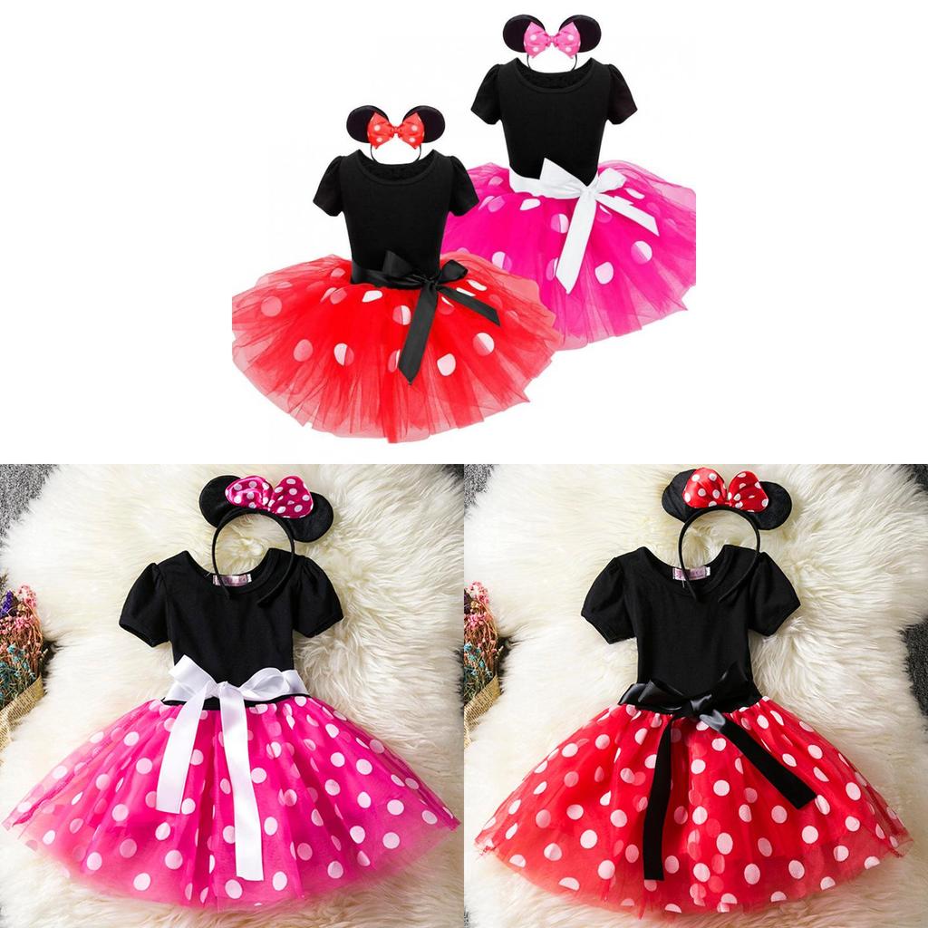 Minnie Mouse Princess Toddler Dress With Cotton Blend Fabric For Girls