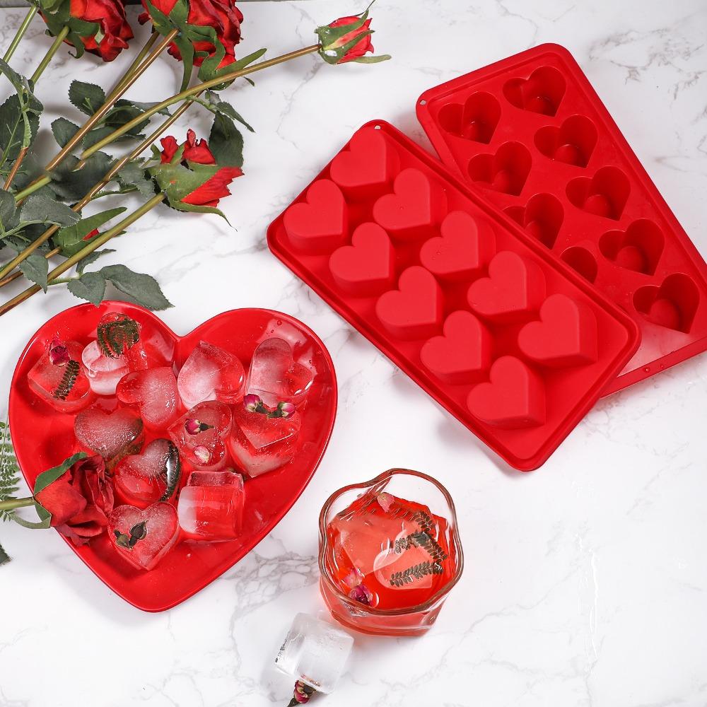 Pink Blue Red Ice Cube Mold Silicone Ice Making Tools Reusable Cupcake Mold  for Baking Freezing