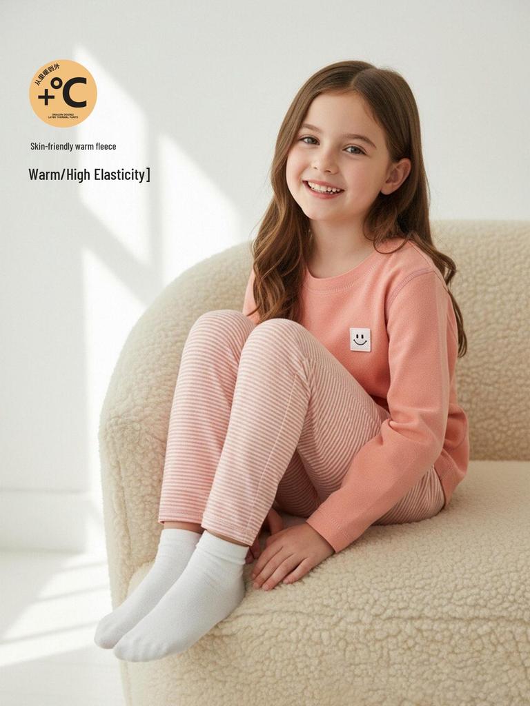 2025 Çocuk Sonbahar/Kış Kıyafet Seti: Erkek ve Kız Çocukları İçin Sıcak Dikişsiz Termal İçlik