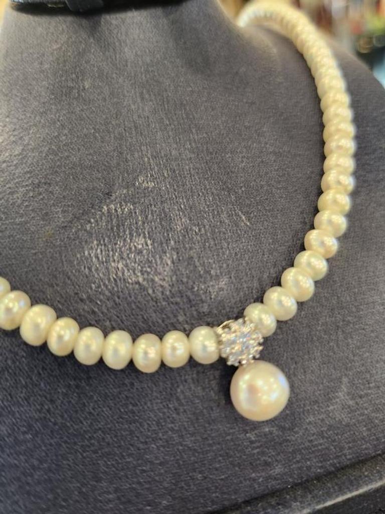 Atria Flower Freshwater Pearl Dangle N Necklace MATNEJJ0001JJF