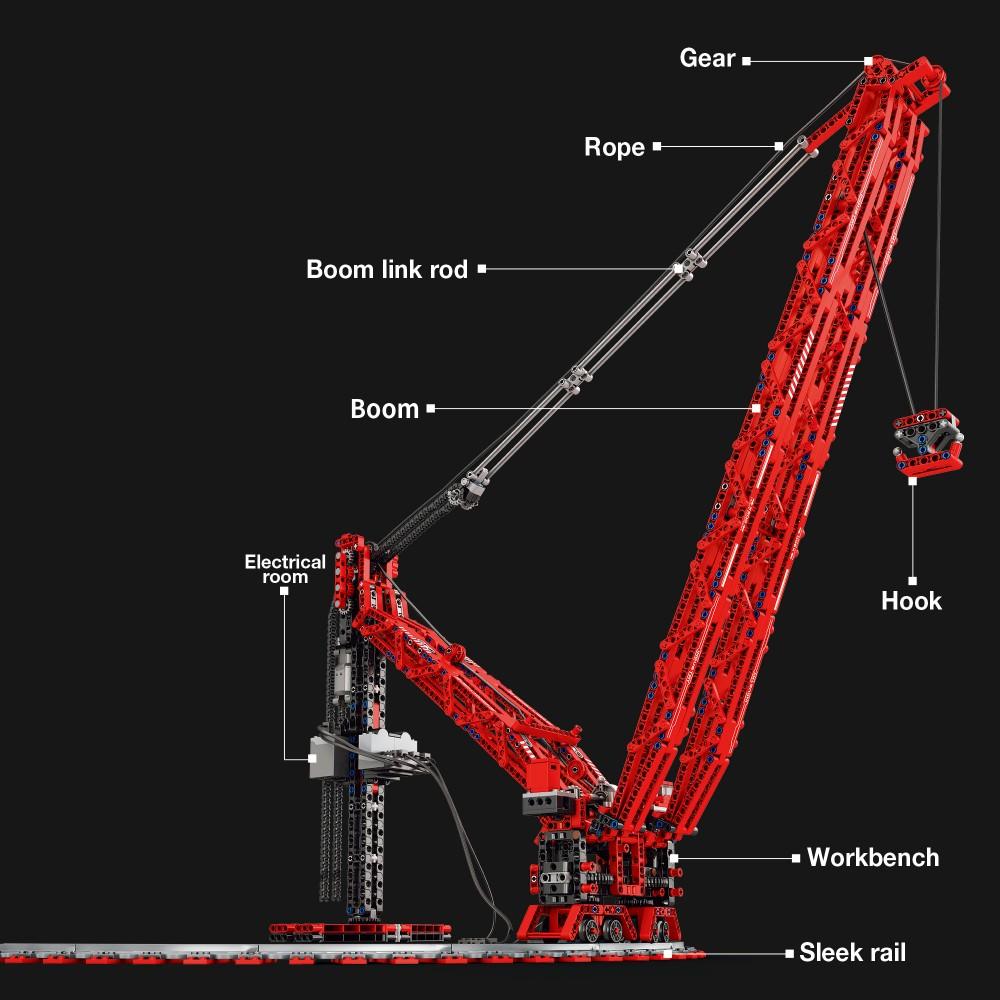 Non-Toxic Sk6000 Crane Building Blocks Heavy Ring Crane Remote Control Technology Bricks Model Desktop Ornaments Kids Toys Holiday Gifts