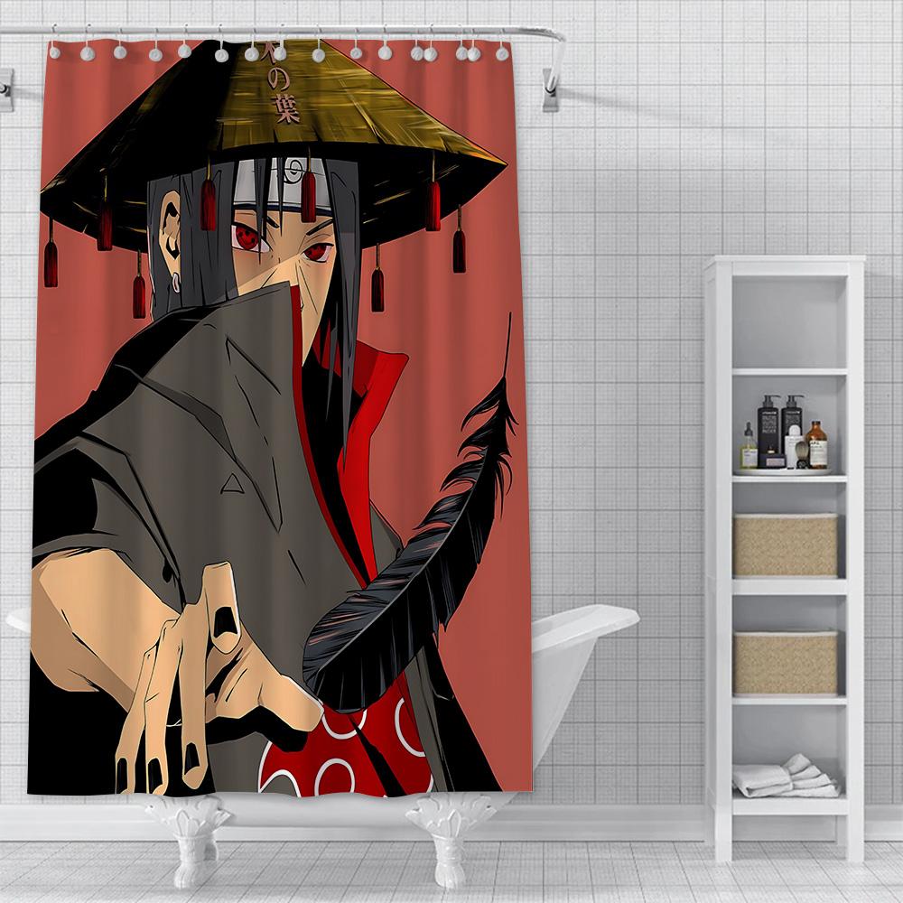Hot Japan Anime N-NarutoS Shower Curtain Waterproof Polyester Fabric Paint Bath Curtains Home Bathroom Decor Curtain With Hook