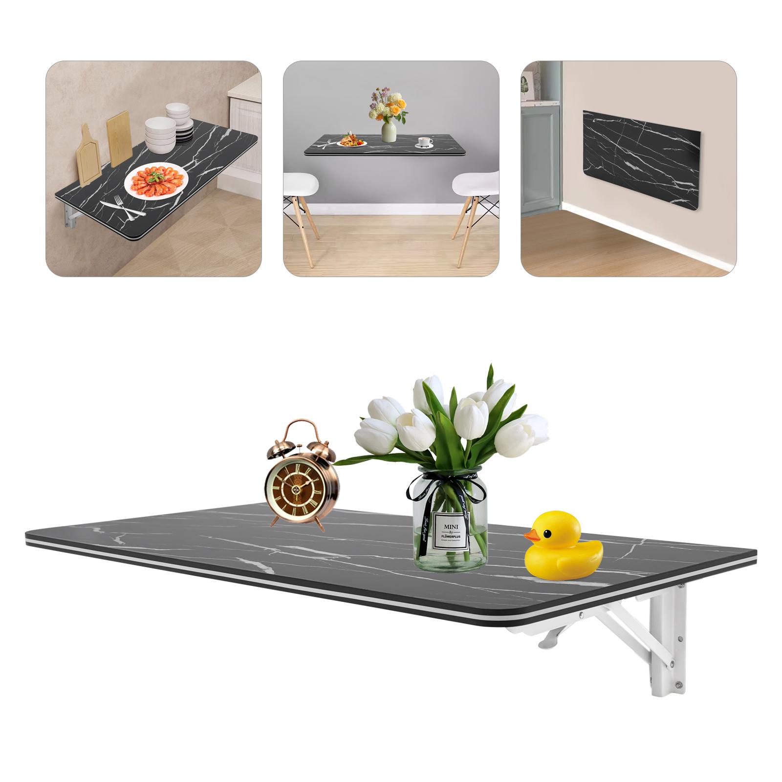 

80*40см Складной настенный стол из МДФ, Черный прямоугольный настенный складной стол для обеденного стола, офисный стол чёрный