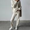 Autumn Winter Pure White Sweater Women's Round Neck Lazy Pullover Temperament Simple Comfortable Knitted Undercoat Top