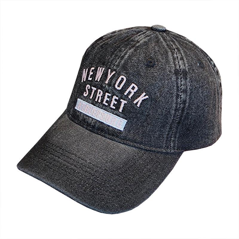 Embroidered alphabet baseball cap denim Dongdaemun new fashion casual sunshade sun protection cap