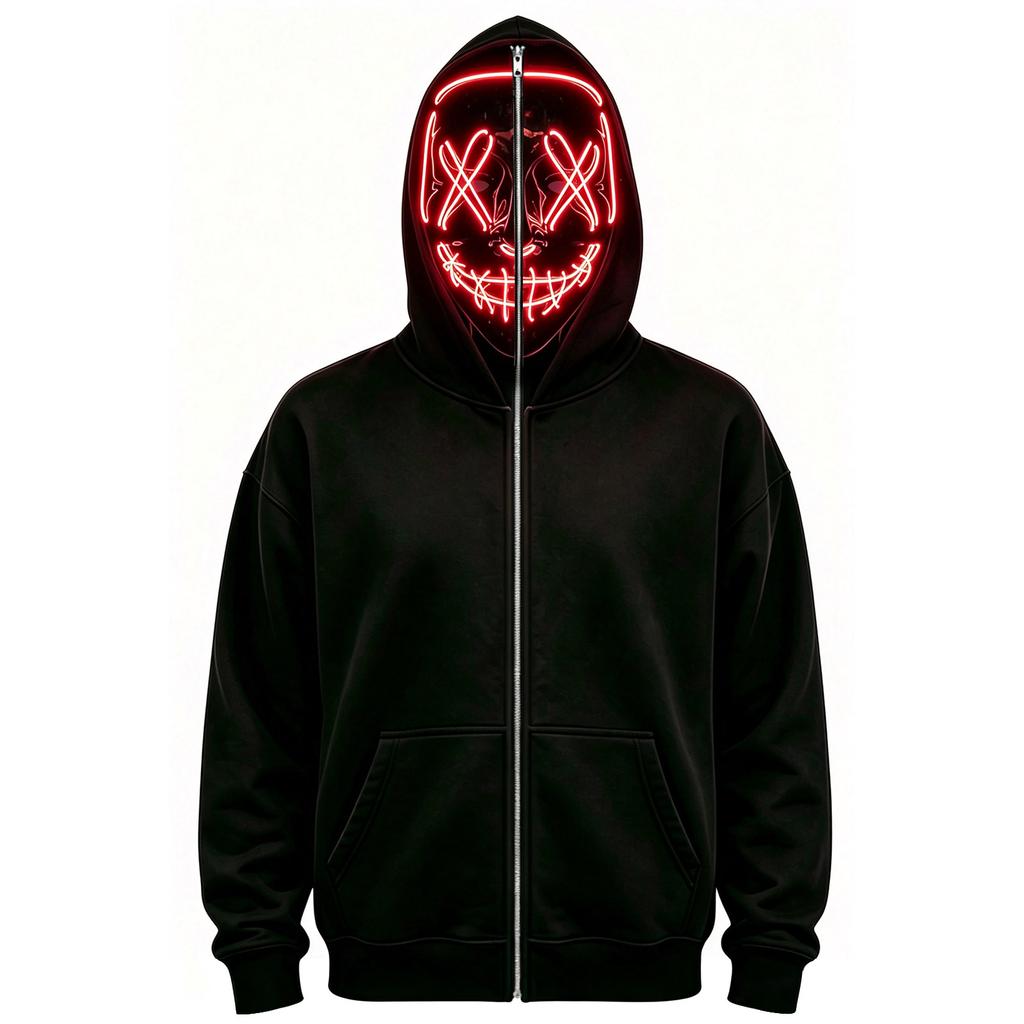 Unisex Halloween Face Print Long Sleeve Hoodie Pullover Sweatshirt for Men Women